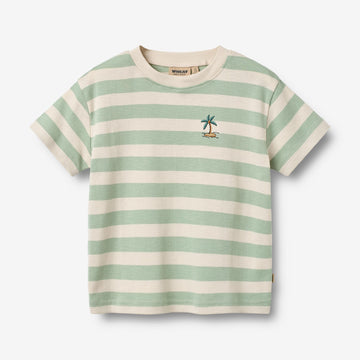 Wheat Main Kortærmet T-shirt Liam T-Shirt 9647 mint stripe