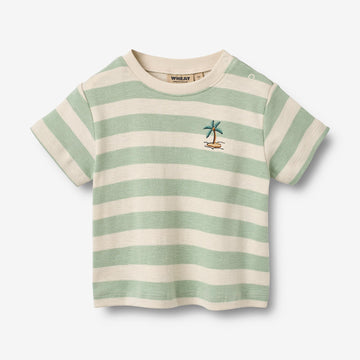 Wheat Main Kortærmet T-shirt Liam T-Shirt 9647 mint stripe