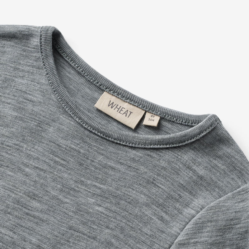 Wheat Wool Kortærmet Uld T-shirt Seo Jersey Tops and T-Shirts 0224 melange grey