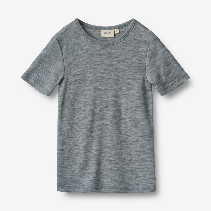 Wheat Wool Kortærmet Uld T-shirt Seo Jersey Tops and T-Shirts 0224 melange grey