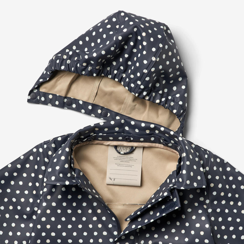 Wheat Outerwear   Lang Regnjakke Finley Rainwear 1071 ink dots