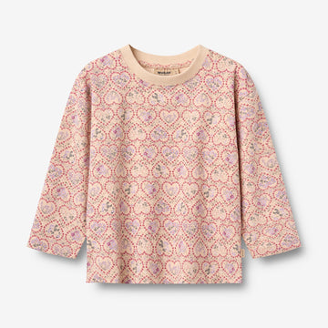 Wheat Main Langærmert T-shirt Dixie T-Shirt 9876 magenta heart flowers
