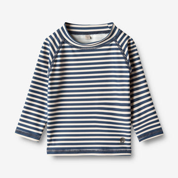 Wheat Main   Langærmet Badebluse Dilan Swimwear 1325 indigo stripe