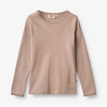 Wheat Main  Langærmet Basis T-shirt Belis Jersey Tops and T-Shirts 0097 grey rose