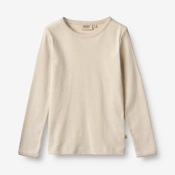 Wheat Main  Langærmet Basis T-shirt Belis Jersey Tops and T-Shirts 3191 offwhite