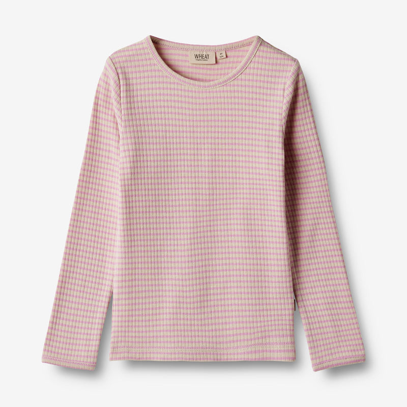 Wheat Main   Langærmet Basis T-shirt Britt Jersey Tops and T-Shirts 2354 pink lilac stripe