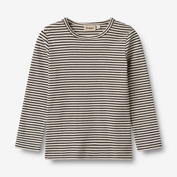 Wheat Main Langærmet Basis T-shirt Stig Jersey Tops and T-Shirts 0040 black stripe