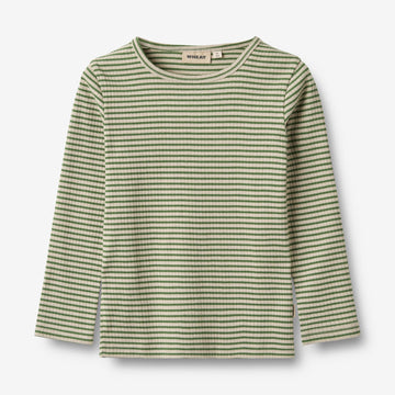 Wheat Main Langærmet Basis T-shirt Stig Jersey Tops and T-Shirts 1142 elm green stripe