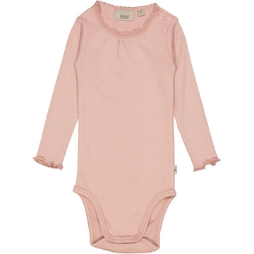 Wheat Main Langærmet Blonde Rib Body Underwear/Bodies 2270 misty rose