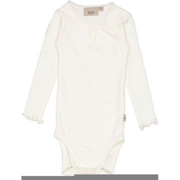 Wheat Main Langærmet Blonde Rib Body Underwear/Bodies 3182 ivory 