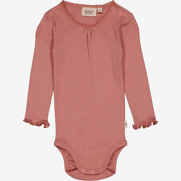 Wheat Main  Langærmet Blonde Rib Body Underwear/Bodies 2021 old rose