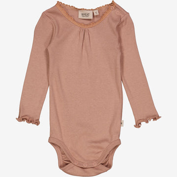 Wheat Main  Langærmet Blonde Rib Body Underwear/Bodies 2031 rose dawn