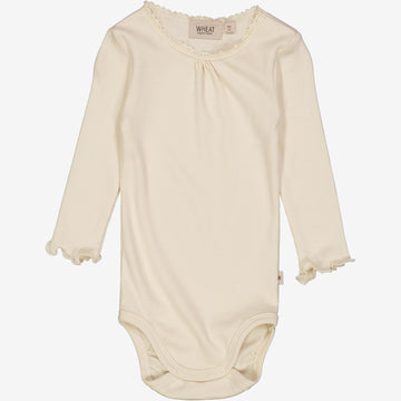 Wheat Main  Langærmet Blonde Rib Body Underwear/Bodies 3129 eggshell 