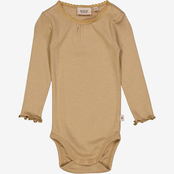 Wheat Main  Langærmet Blonde Rib Body Underwear/Bodies 3308 latte