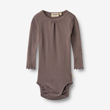 Wheat Main Langærmet Blonde Rib Body Lotta Body 9623 plum truffle