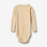 Wheat Main Langærmet Blonde Rib Body Lotta Underwear/Bodies 9430 macadamia