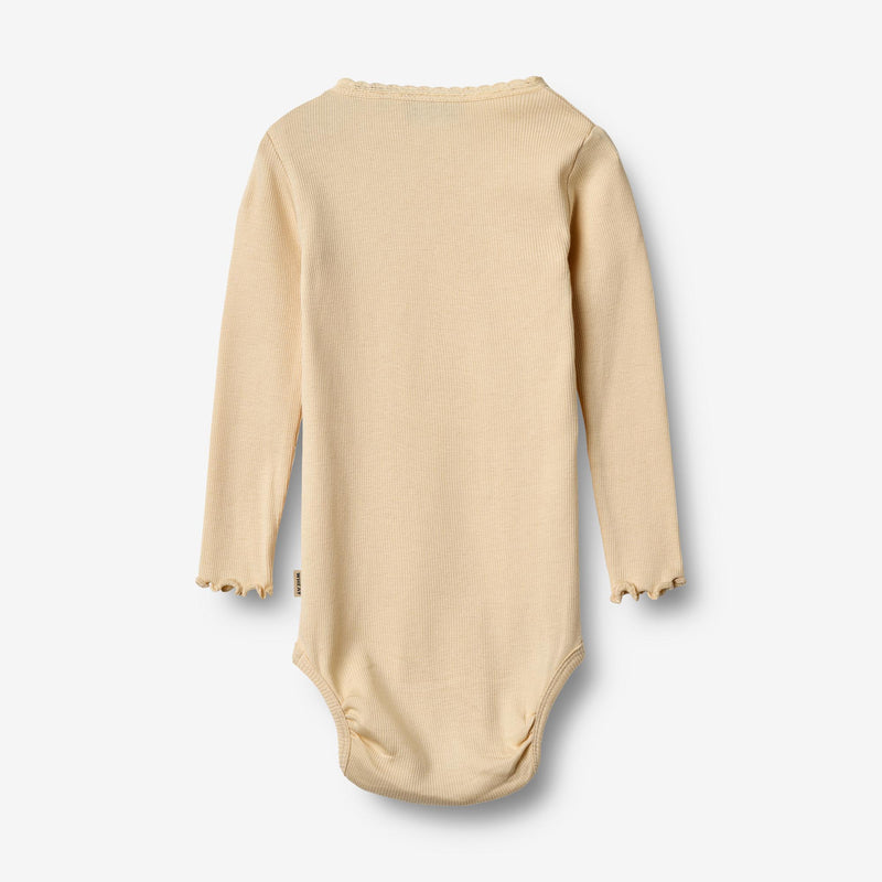 Wheat Main Langærmet Blonde Rib Body Lotta Underwear/Bodies 9430 macadamia