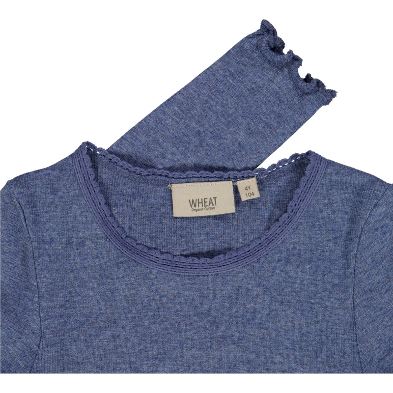 Langærmet Blonde Rib T-Shirt - blue melange