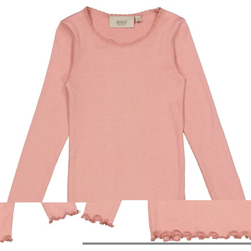 Wheat Main Langærmet Blonde Rib T-Shirt Jersey Tops and T-Shirts 2024 rosie