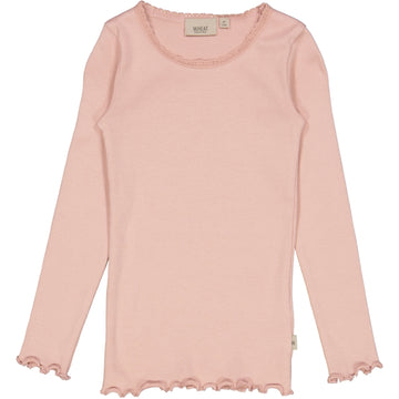 Wheat Main Langærmet Blonde Rib T-Shirt Jersey Tops and T-Shirts 2270 misty rose