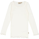 Wheat Main Langærmet Blonde Rib T-Shirt Jersey Tops and T-Shirts 3182 ivory 