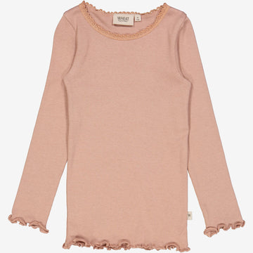 Wheat Main Langærmet Blonde Rib T-shirt Jersey Tops and T-Shirts 2031 rose dawn