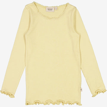 Wheat Main Langærmet Blonde Rib T-shirt Jersey Tops and T-Shirts 5106 yellow dream