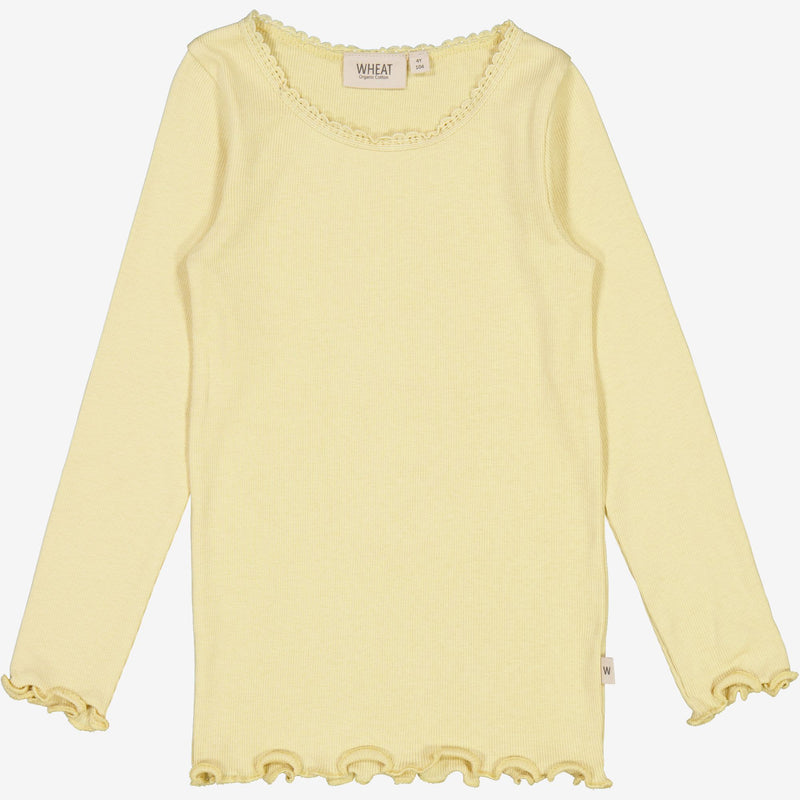 Wheat Langærmet Blonde Rib T-shirt Jersey Tops and T-Shirts 5106 yellow dream