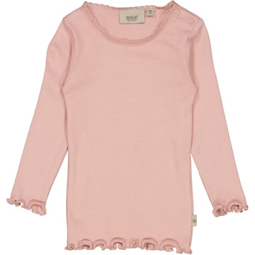 Wheat Main Langærmet Blonde Rib T-shirt Jersey Tops and T-Shirts 2270 misty rose