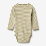 Wheat Main   Langærmet Body Benny Underwear/Bodies 4126 sage green stripe