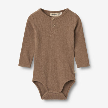 Wheat Main Langærmet Body Benny | Baby Underwear/Bodies 3303 coffee melange