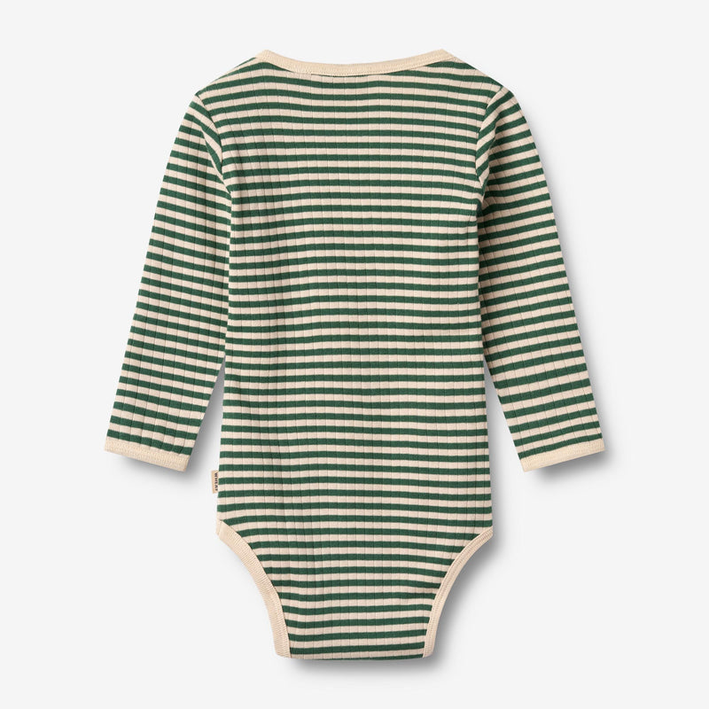 Wheat Main Langærmet Body Berti Body 4142 green stripe