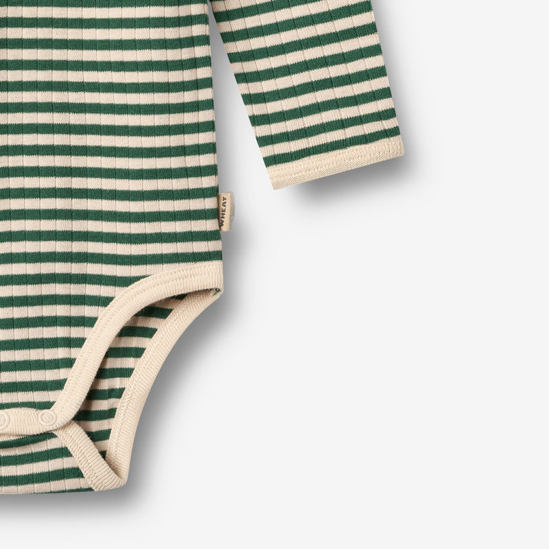Wheat Main Langærmet Body Berti Body 4142 green stripe