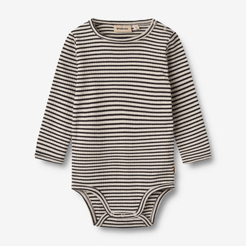 Wheat Main Langærmet Body Berti | Baby Underwear/Bodies 0040 black stripe