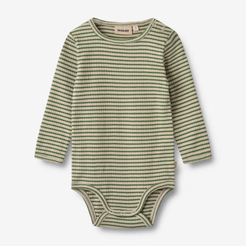 Wheat Main Langærmet Body Berti | Baby Underwear/Bodies 1142 elm green stripe