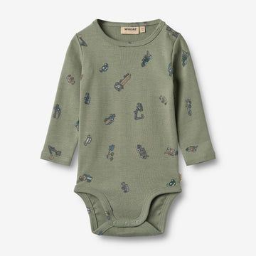 Wheat Main Langærmet Body Freddie Underwear/Bodies 9552 dusty green cars