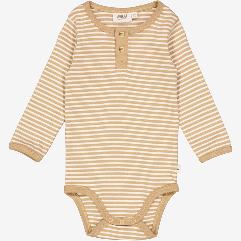 Wheat Main  Langærmet Body Kantbånd Underwear/Bodies 3307 cappuccino stripe