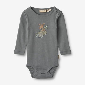 Wheat Main Langærmet Body Leo | Baby Underwear/Bodies 1201 stormy blue