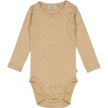 Wheat Main Langærmet Body Rib Underwear/Bodies 3230 sand melange