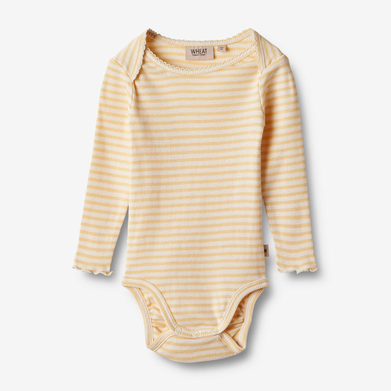 Wheat Main   Langærmet Body Rie Underwear/Bodies 5002 pale apricot stripe