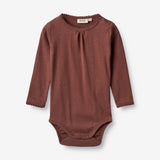 Wheat Main  Langærmet Body Roselinde | Baby Underwear/Bodies 2389 plum rose