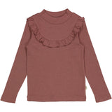 Wheat Wool Langærmet Flæse T-shirt Uld Jersey Tops and T-Shirts 2110 rose brown