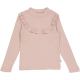 Wheat Wool Langærmet Flæse T-shirt Uld Jersey Tops and T-Shirts 2487 rose powder
