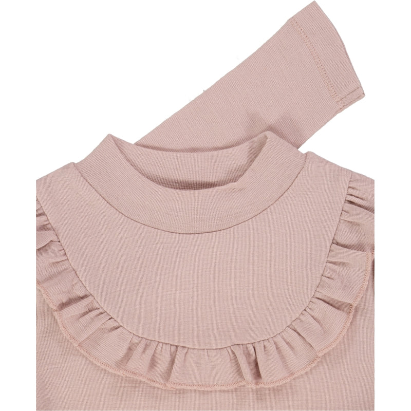 Wheat Wool Langærmet Flæse T-shirt Uld Jersey Tops and T-Shirts 2487 rose powder