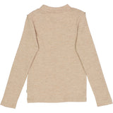 Wheat Wool Langærmet Flæse T-shirt Uld Jersey Tops and T-Shirts 3204 khaki melange