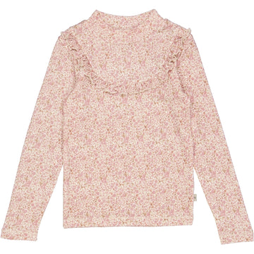 Wheat Wool Langærmet Flæse T-shirt Uld Jersey Tops and T-Shirts 9056 ivory flowers