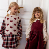 Wheat Main Langærmet Kjole Bella Dress 9588 red blue check