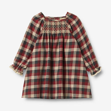 Wheat Main Langærmet Kjole Bella Dress 9588 red blue check