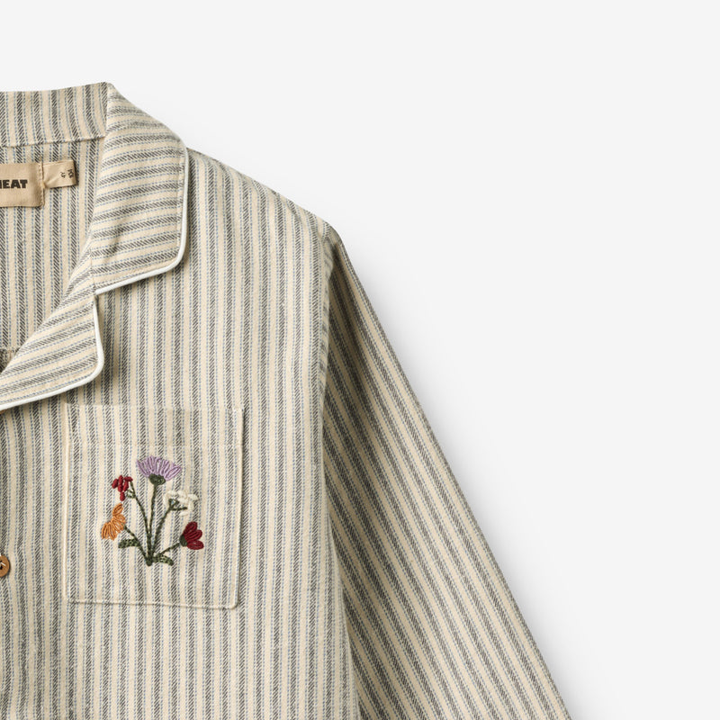 Wheat Main Langærmet Natkjole Sylva Home 9585 blue stripe