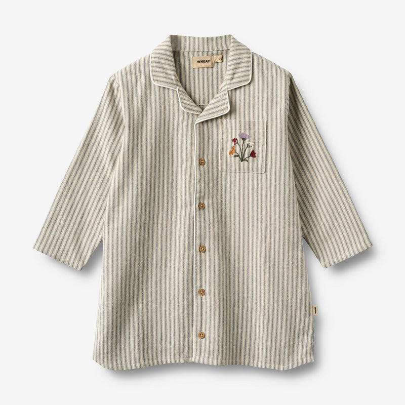 Wheat Main Langærmet Natkjole Sylva Home 9585 blue stripe